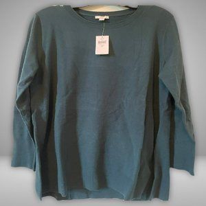 J. Jill Effortless Sweater Tunic - Peacock - Size M - NEW WITH TAG